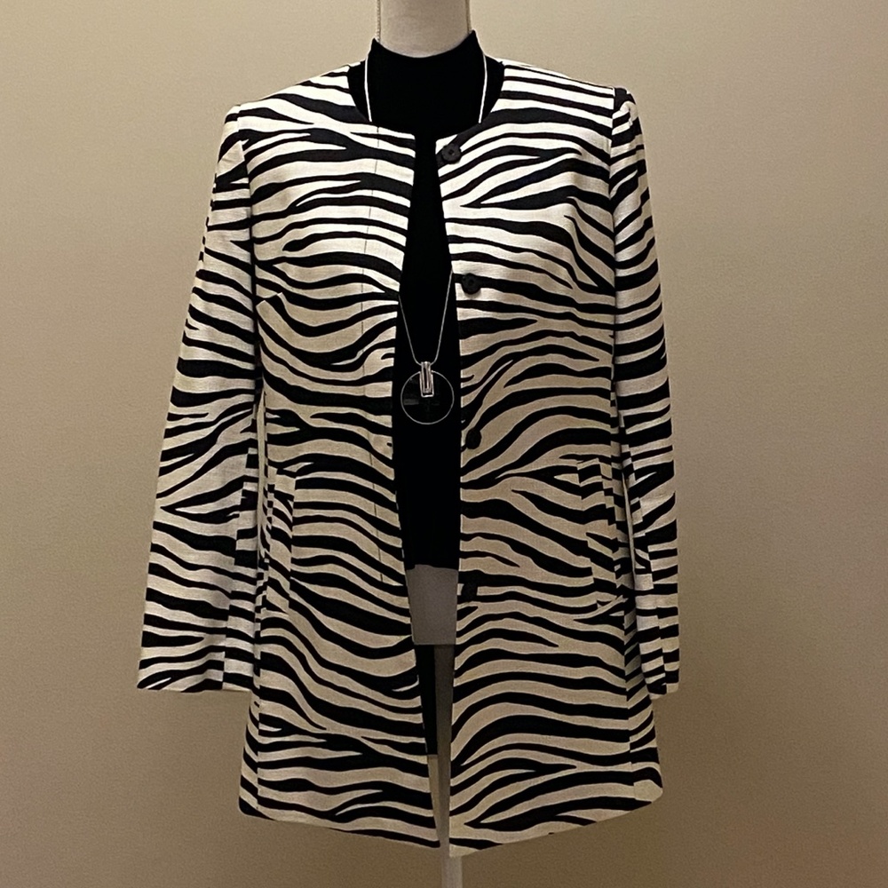 Talbots Zebra Print Jacket/Blazer - image 1